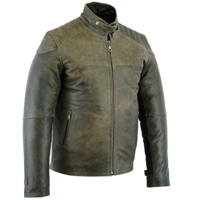Brūna Dabīgas ādas moto jaka Vintage stilā