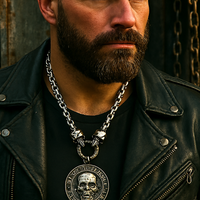 Steel Skull Pendant Necklace — Memento Mori | Carpe Diem