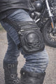 Dabīgas ādas motociklistu kājas soma , 4 nodalījumi, regulējama josta