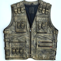 dabīgas ādas moto veste brūna