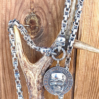 Steel Skull Pendant Necklace — Memento Mori | Carpe Diem