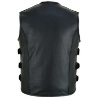 Baikeru ādas moto veste (regulējama ar velkro)