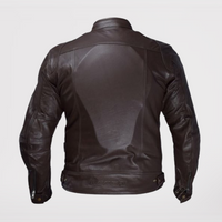 Dabīgas ādas moto jaka ar aizsargiem (Brūna)