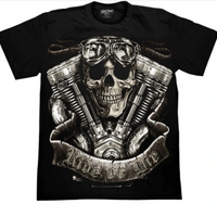 T-krekls "Skelets Live to Ride Mūžīgi"