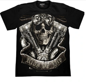 T-krekls "Skelets Live to Ride Mūžīgi"