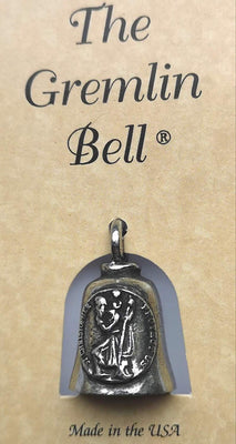 Baikeru tradīcija - Aizsargājošs zvaniņš (Gremlin Bell) ar Sv. Kristoferu - ceļotāju aizgādni