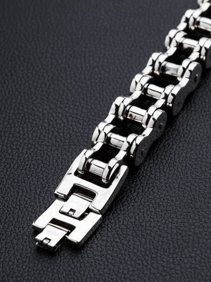 Massive 16x7mm Stainless Steel Motorcycle Chain Bracelet For Men - Heavy & Wide Silver Biker Jewelry