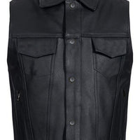 Ādas Moto Veste - Ar Kniedēm, rāvējslēdzēju