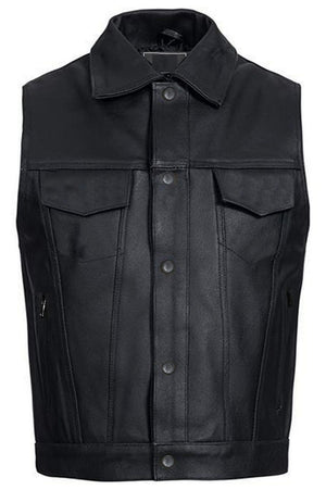 Ādas Moto Veste - Ar Kniedēm, rāvējslēdzēju