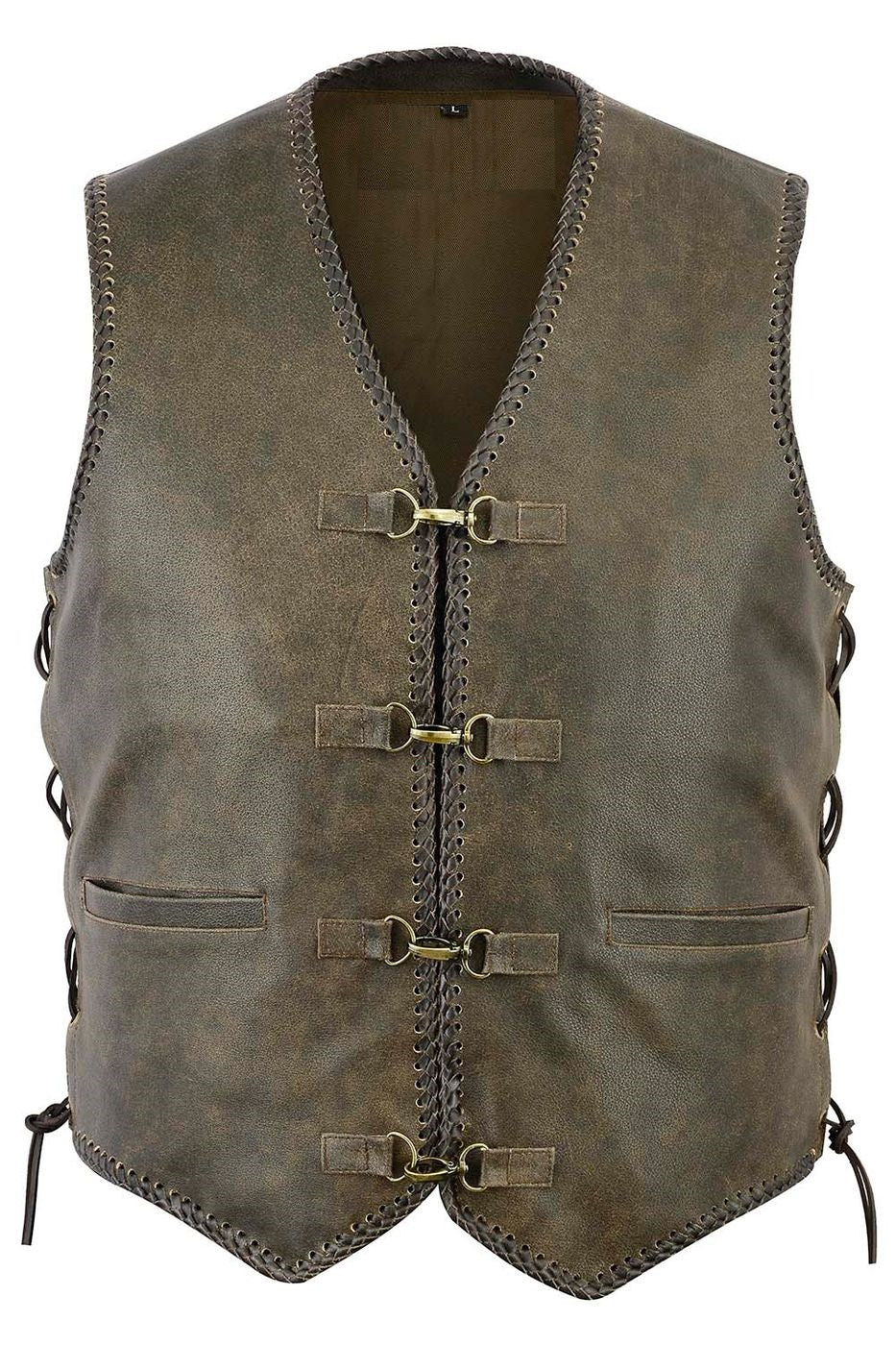 Moto ādas veste brūna